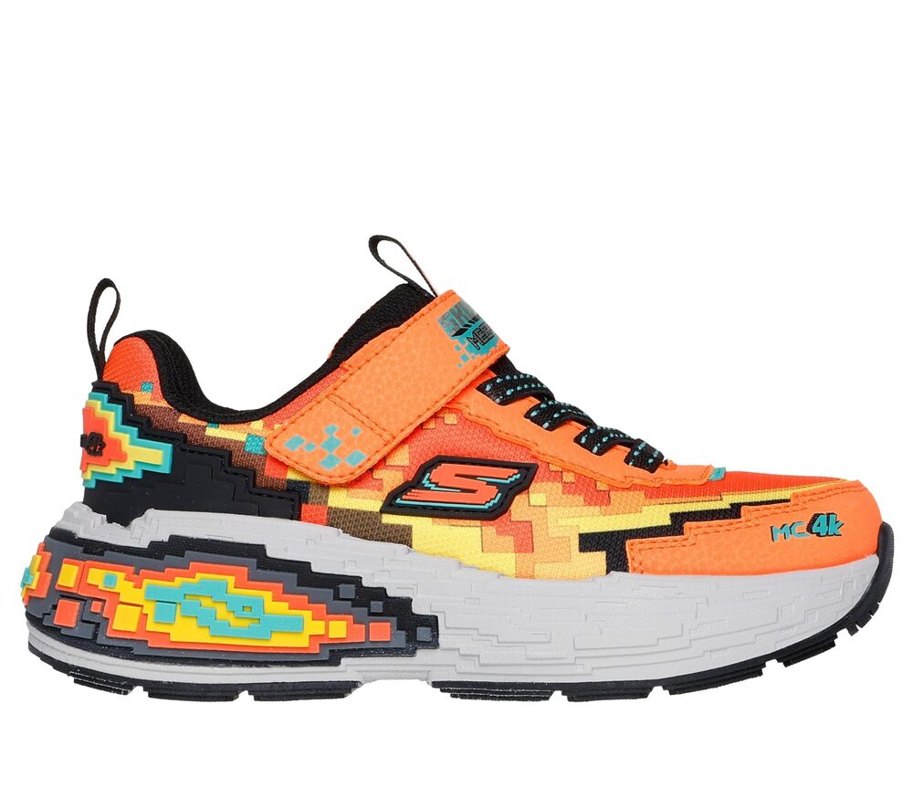 Skechers Little Kid Mega-Craft 4K Sneaker, Orange/Black, 13.5 Little Kid